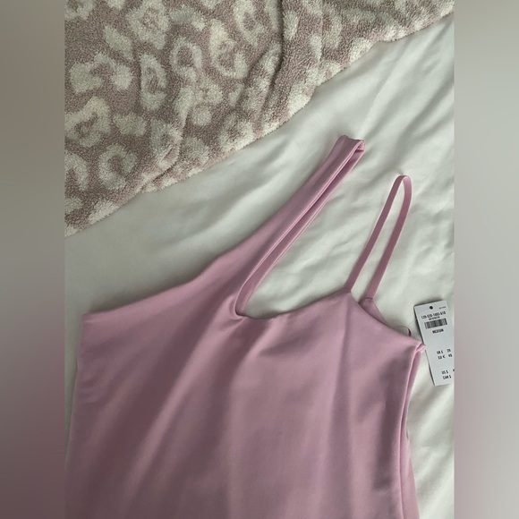 Abercrombie & Fitch Soft A&F Collection Pink Asymmetrical Bodysuit - Picture 2 of 7